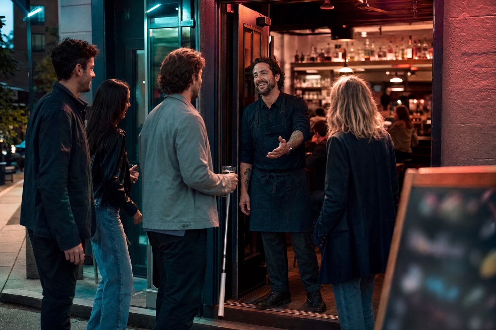 A venue welcoming crawl players at the door